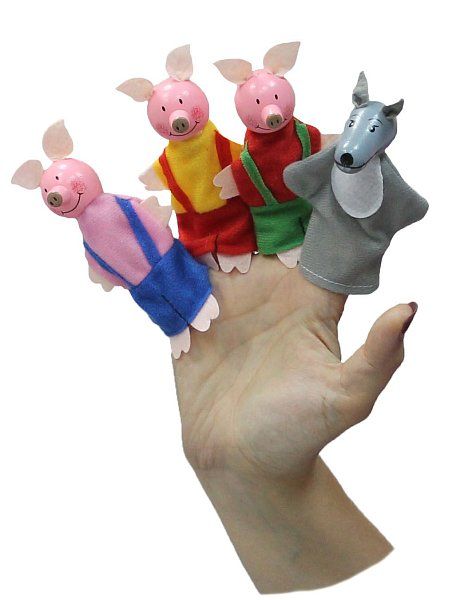 Купить мягкие игрушки для новогоднего подарка Игрушка Театр на руку "Три поросенка и волк"